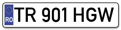 Placuta inmatriculare numar auto  TR-901-HGW, TR 901 HGW, TR901HGW