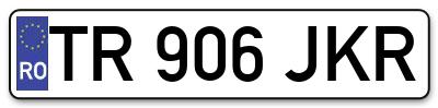 Placuta inmatriculare numar auto  TR-906-JKR, TR 906 JKR, TR906JKR