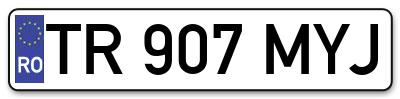 Placuta inmatriculare numar auto  TR-907-MYJ, TR 907 MYJ, TR907MYJ