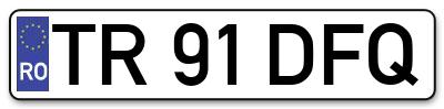 Placuta inmatriculare numar auto  TR-91-DFQ, TR 91 DFQ, TR91DFQ