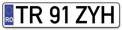 Placuta inmatriculare numar auto  TR-91-ZYH, TR 91 ZYH, TR91ZYH
