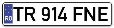 Placuta inmatriculare numar auto  TR-914-FNE, TR 914 FNE, TR914FNE