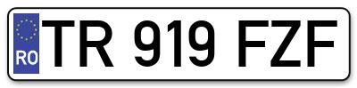 Placuta inmatriculare numar auto  TR-919-FZF, TR 919 FZF, TR919FZF