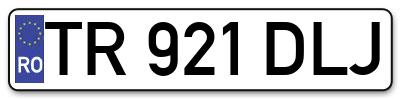 Placuta inmatriculare numar auto  TR-921-DLJ, TR 921 DLJ, TR921DLJ