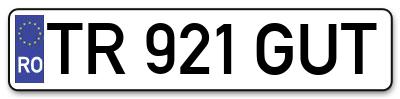 Placuta inmatriculare numar auto  TR-921-GUT, TR 921 GUT, TR921GUT