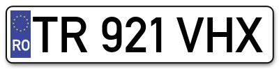 Placuta inmatriculare numar auto  TR-921-VHX, TR 921 VHX, TR921VHX