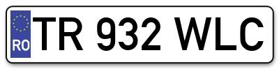 Placuta inmatriculare numar auto  TR-932-WLC, TR 932 WLC, TR932WLC