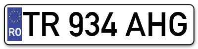 Placuta inmatriculare numar auto  TR-934-AHG, TR 934 AHG, TR934AHG