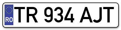 Placuta inmatriculare numar auto  TR-934-AJT, TR 934 AJT, TR934AJT