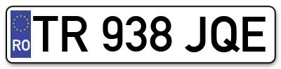 Placuta inmatriculare numar auto  TR-938-JQE, TR 938 JQE, TR938JQE