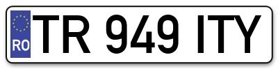 Placuta inmatriculare numar auto  TR-949-ITY, TR 949 ITY, TR949ITY