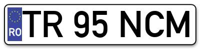 Placuta inmatriculare numar auto  TR-95-NCM, TR 95 NCM, TR95NCM