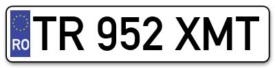 Placuta inmatriculare numar auto  TR-952-XMT, TR 952 XMT, TR952XMT