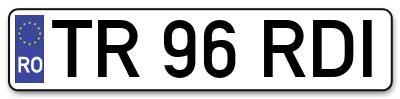Placuta inmatriculare numar auto  TR-96-RDI, TR 96 RDI, TR96RDI