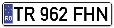 Placuta inmatriculare numar auto  TR-962-FHN, TR 962 FHN, TR962FHN