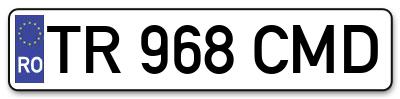 Placuta inmatriculare numar auto  TR-968-CMD, TR 968 CMD, TR968CMD