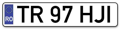 Placuta inmatriculare numar auto  TR-97-HJI, TR 97 HJI, TR97HJI