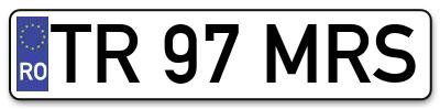 Placuta inmatriculare numar auto  TR-97-MRS, TR 97 MRS, TR97MRS