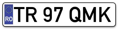 Placuta inmatriculare numar auto  TR-97-QMK, TR 97 QMK, TR97QMK