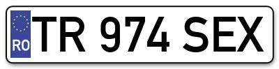 Placuta inmatriculare numar auto  TR-974-SEX, TR 974 SEX, TR974SEX
