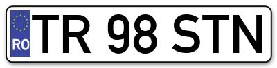 Placuta inmatriculare numar auto  TR-98-STN, TR 98 STN, TR98STN