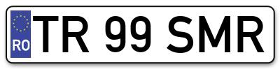 Placuta inmatriculare numar auto  TR-99-SMR, TR 99 SMR, TR99SMR