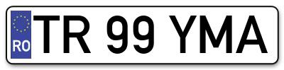 Placuta inmatriculare numar auto  TR-99-YMA, TR 99 YMA, TR99YMA