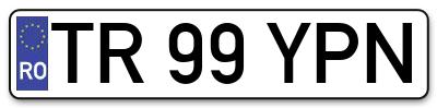 Placuta inmatriculare numar auto  TR-99-YPN, TR 99 YPN, TR99YPN