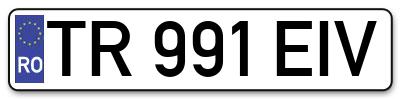 Placuta inmatriculare numar auto  TR-991-EIV, TR 991 EIV, TR991EIV