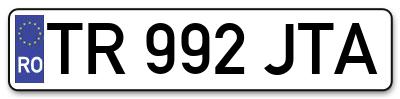 Placuta inmatriculare numar auto  TR-992-JTA, TR 992 JTA, TR992JTA