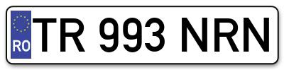 Placuta inmatriculare numar auto  TR-993-NRN, TR 993 NRN, TR993NRN