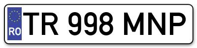 Placuta inmatriculare numar auto  TR-998-MNP, TR 998 MNP, TR998MNP