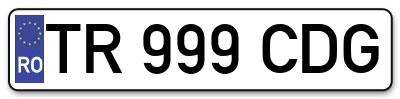 Placuta inmatriculare numar auto  TR-999-CDG, TR 999 CDG, TR999CDG