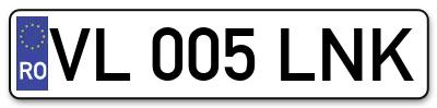 Placuta inmatriculare numar auto  VL-005-LNK, VL 005 LNK, VL005LNK