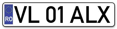 Placuta inmatriculare numar auto  VL-01-ALX, VL 01 ALX, VL01ALX