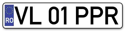 Placuta inmatriculare numar auto  VL-01-PPR, VL 01 PPR, VL01PPR
