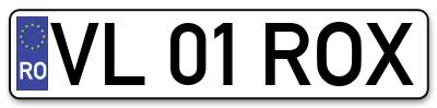 Placuta inmatriculare numar auto  VL-01-ROX, VL 01 ROX, VL01ROX