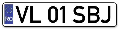 Placuta inmatriculare numar auto  VL-01-SBJ, VL 01 SBJ, VL01SBJ