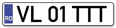 Placuta inmatriculare numar auto  VL-01-TTT, VL 01 TTT, VL01TTT