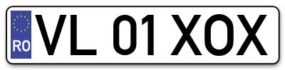 Placuta inmatriculare numar auto  VL-01-XOX, VL 01 XOX, VL01XOX