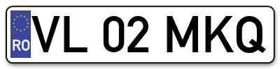 Placuta inmatriculare numar auto  VL-02-MKQ, VL 02 MKQ, VL02MKQ
