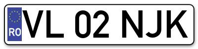 Placuta inmatriculare numar auto  VL-02-NJK, VL 02 NJK, VL02NJK
