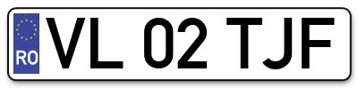 Placuta inmatriculare numar auto  VL-02-TJF, VL 02 TJF, VL02TJF