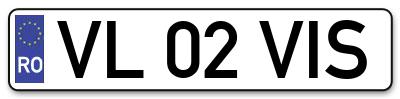 Placuta inmatriculare numar auto  VL-02-VIS, VL 02 VIS, VL02VIS