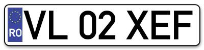 Placuta inmatriculare numar auto  VL-02-XEF, VL 02 XEF, VL02XEF