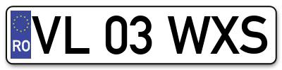 Placuta inmatriculare numar auto  VL-03-WXS, VL 03 WXS, VL03WXS