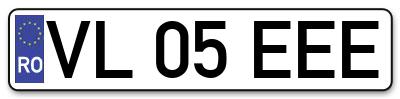 Placuta inmatriculare numar auto  VL-05-EEE, VL 05 EEE, VL05EEE