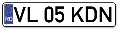 Placuta inmatriculare numar auto  VL-05-KDN, VL 05 KDN, VL05KDN