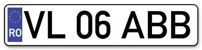 Placuta inmatriculare numar auto  VL-06-ABB, VL 06 ABB, VL06ABB