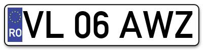 Placuta inmatriculare numar auto  VL-06-AWZ, VL 06 AWZ, VL06AWZ